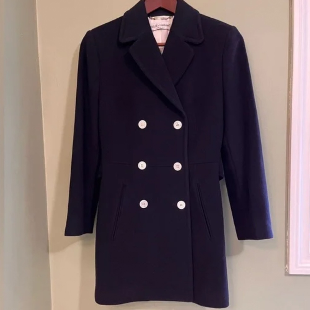 GORGEOUS DOLCE & GABBANA | VINTAGE DOUBLE BREASTED WOOL JACKET WOOL COAT - Picture 6 of 12